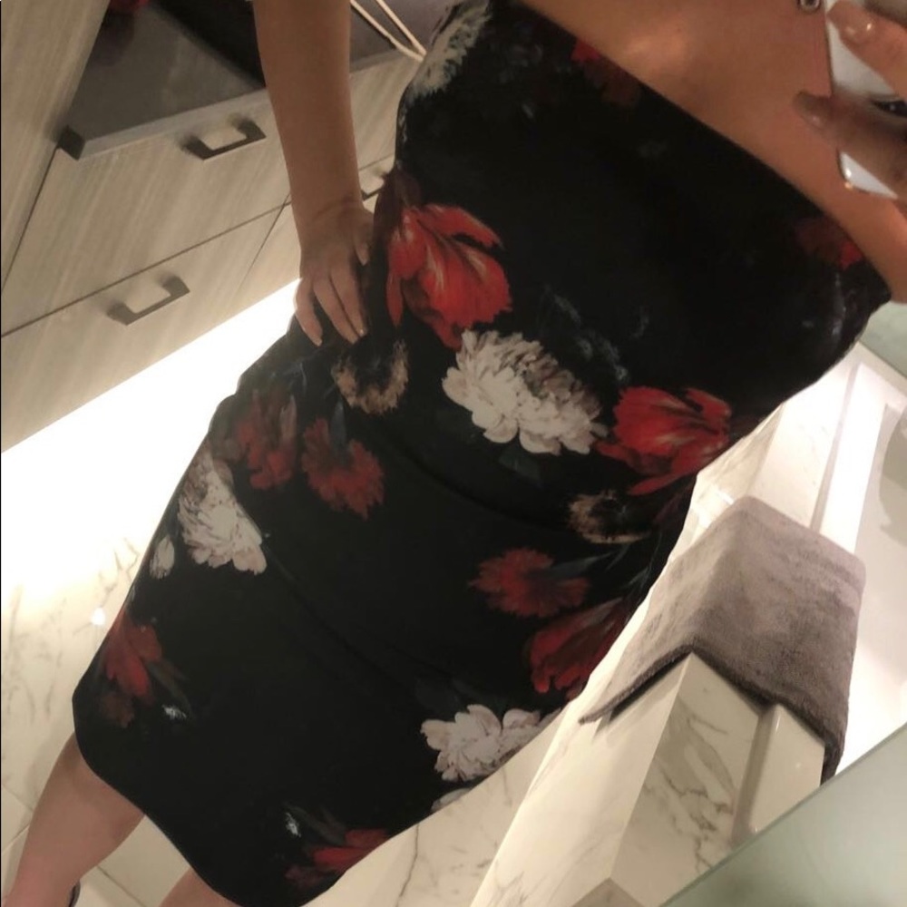 Express black floral dress